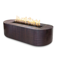 Bispo Hammered Rectangle Copper Fire Pit Table | The Outdoor Plus