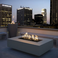 Cabo Linear Rectangle Powder Coat Steel Fire Pit Table | TOP
