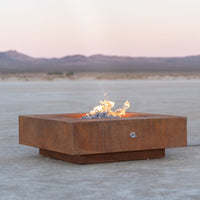 Cabo Square Corten Steel Fire Pit Table | The Outdoor Plus