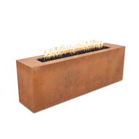 Carmen Rectangle Corten Steel Fire Pit Table | The Outdoor Plus