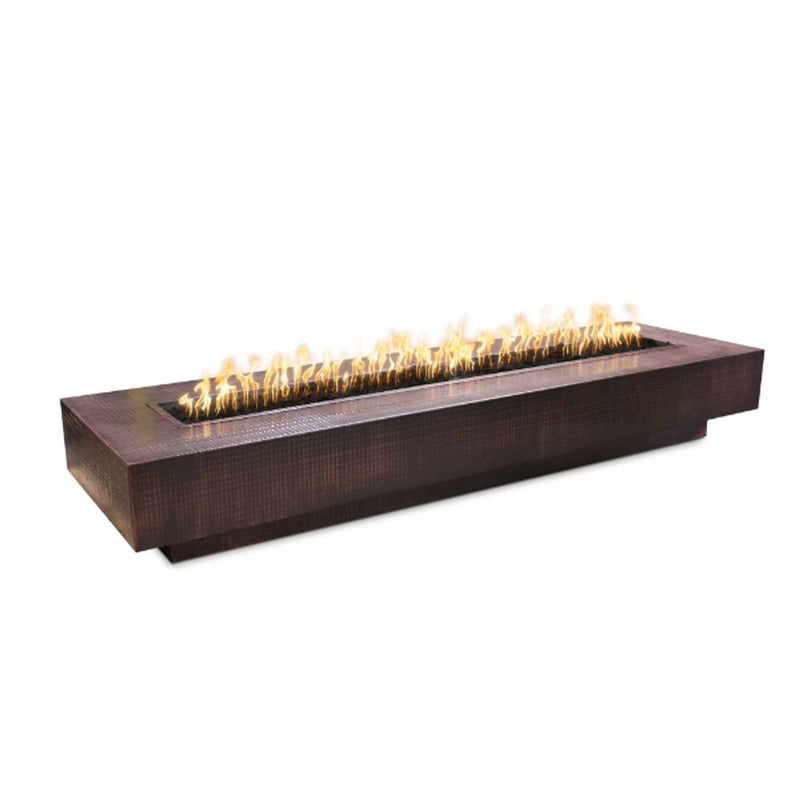 Coronado Hammered Rectangle Copper Fire Pit Table | The Outdoor Plus
