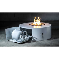 Isla Low Profile Round Powder Coat Steel Fire Pit Table | TOP — view 2