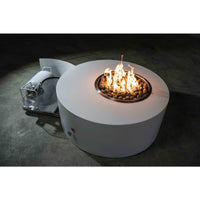 Isla Low Profile Round Powder Coat Steel Fire Pit Table | TOP — view 3