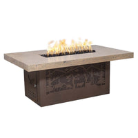 Outback Cattle Ranch Rectangle Concrete Fire Pit Table | TOP