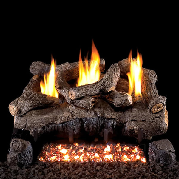 24" Evening Fyre Char See-Through Ventless Gas Logs | Real Fyre