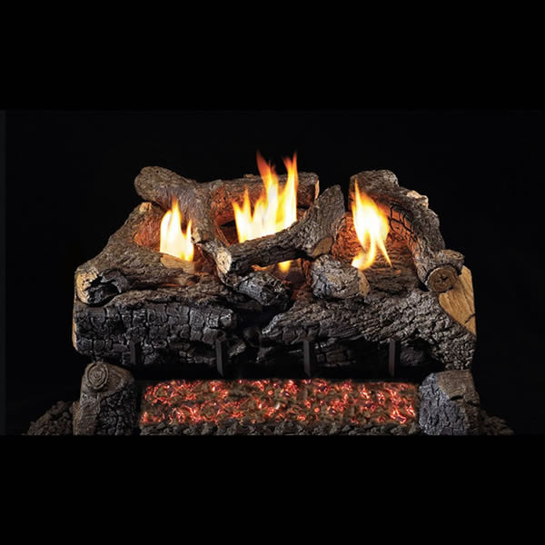 24" Evening Fyre Charred ST Ventless Gas Logs | Real Fyre