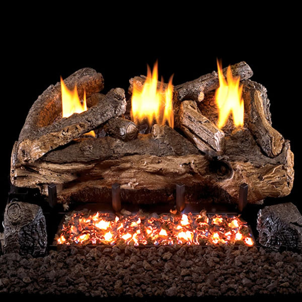 30" Peterson Evening Fyre Split Refractory Ventless Gas Logs | Real Fyre