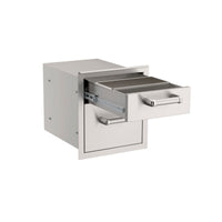 Fire Magic Premium Flush 14-Inch Double Access Drawer with Soft Close