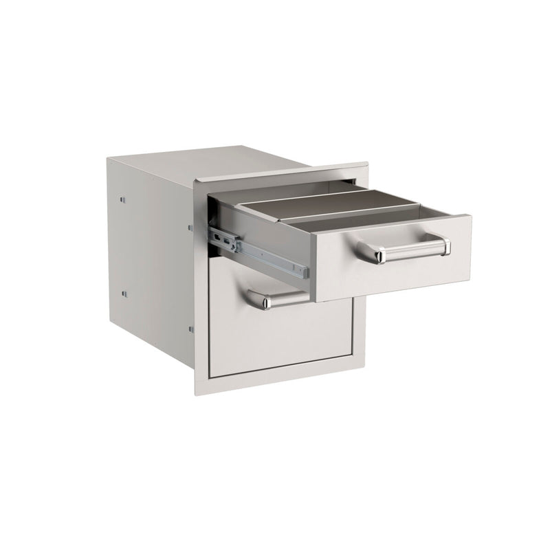 Fire Magic Premium Flush 14-Inch Double Access Drawer with Soft Close