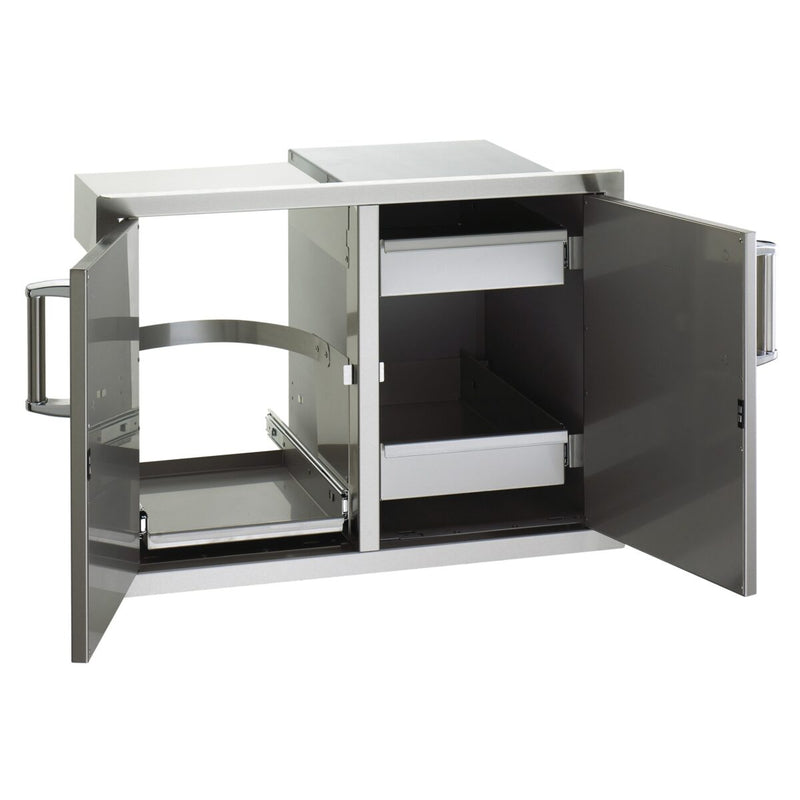 Fire Magic Premium 30-Inch Double Access Door with Dual Drawers & Trash Bin Storage