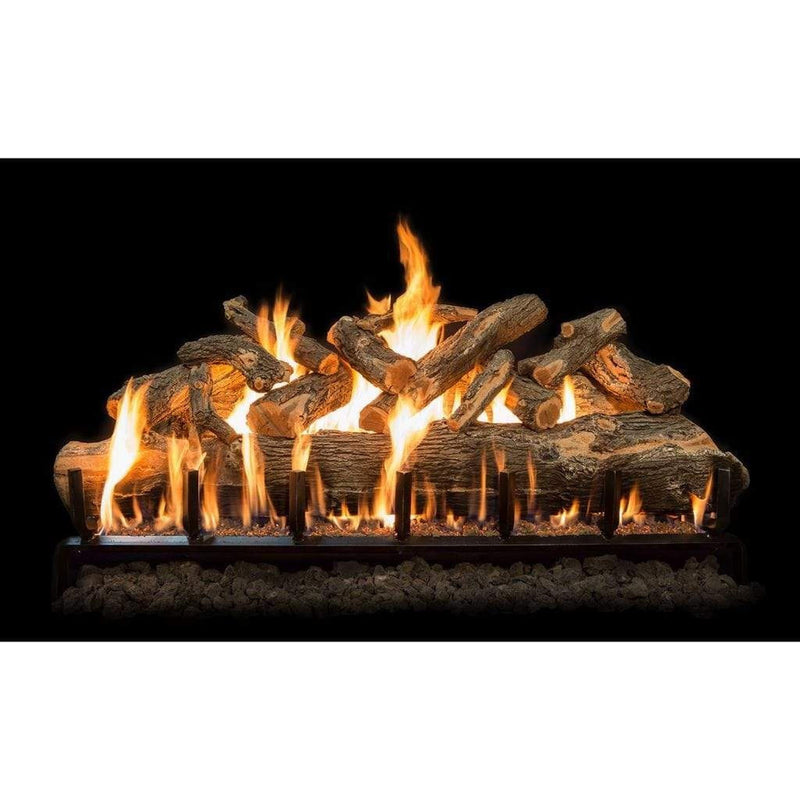 Grand Canyon 120-inch Arizona Weathered Oak charred gas logs for vented fireplaces