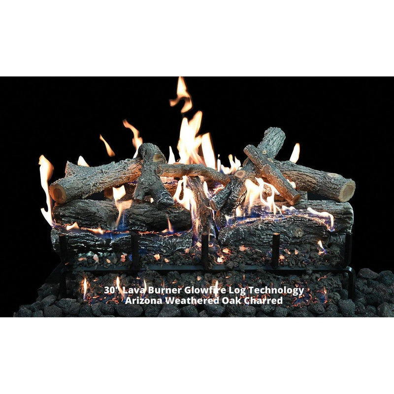 Grand Canyon 30" Lava Front View Vented Gas Burner — GlowFire, Natural Gas, Variable Electronic Ignition