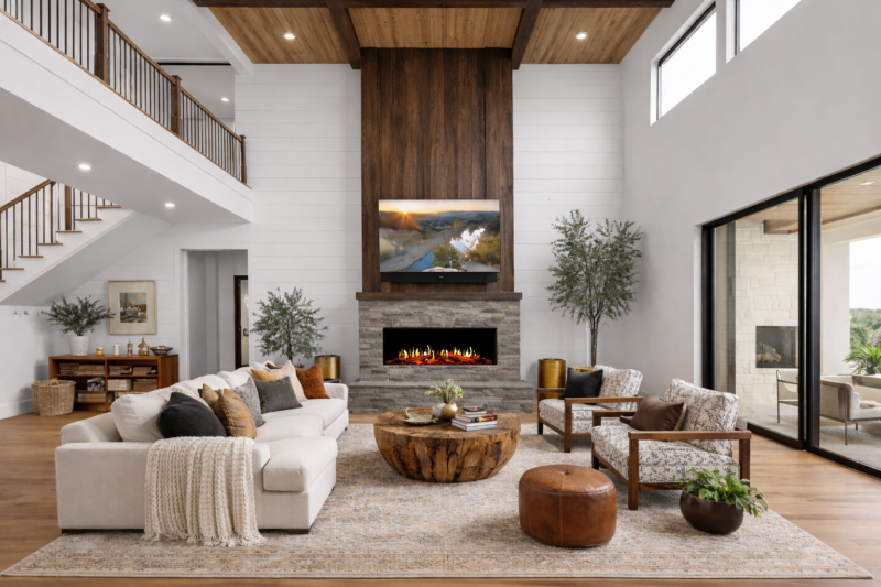 Modern Flames Orion V2 Multi 76" HelioVision Multi-Sided Built-In Electric Fireplace - Model OR76-MULTI-V2