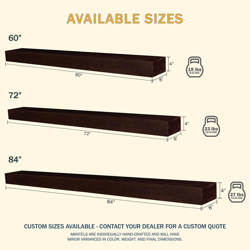 Classic Wood Mantel Shelf Kit Cherry