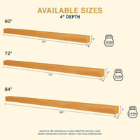 Horizon wood mantel — manufacturer size diagram