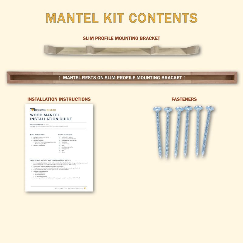 Horizon wood mantel — manufacturer kit contents reference