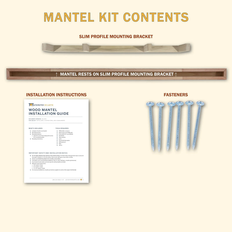 Horizon wood mantel — manufacturer kit contents reference