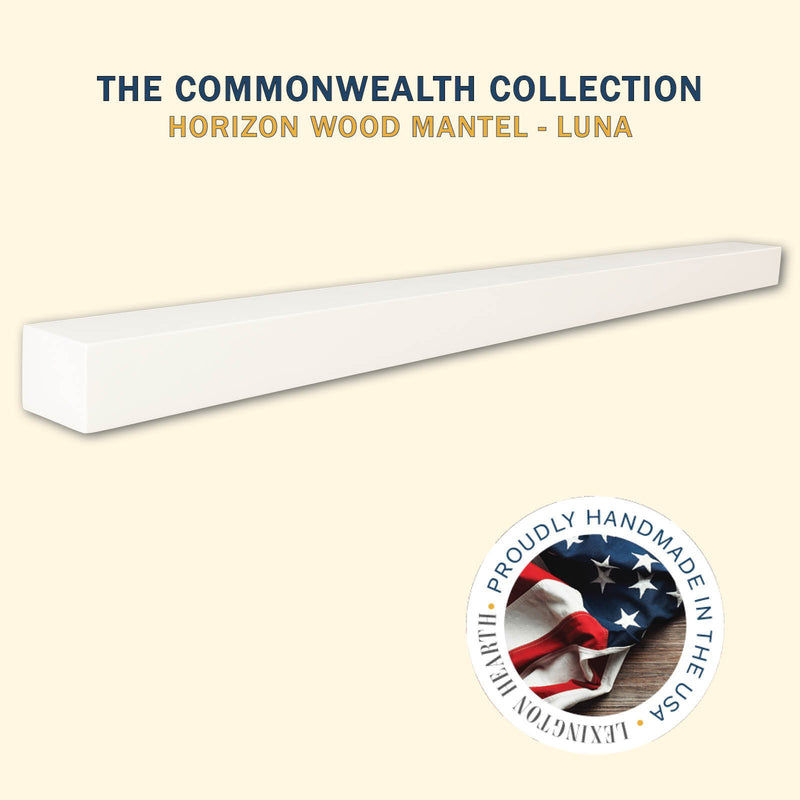 Lexington Hearth Horizon wood mantel in Luna (White)