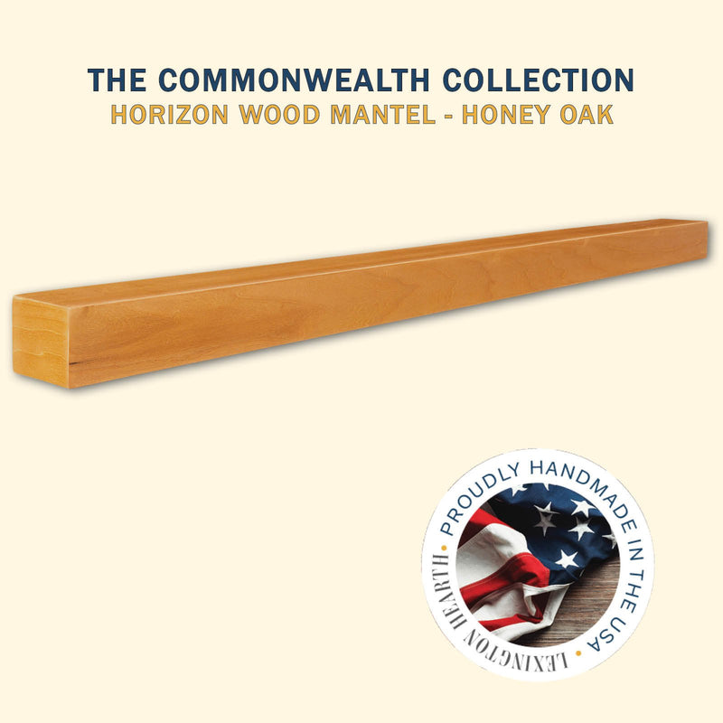 Lexington Hearth Horizon wood mantel in Honey Oak