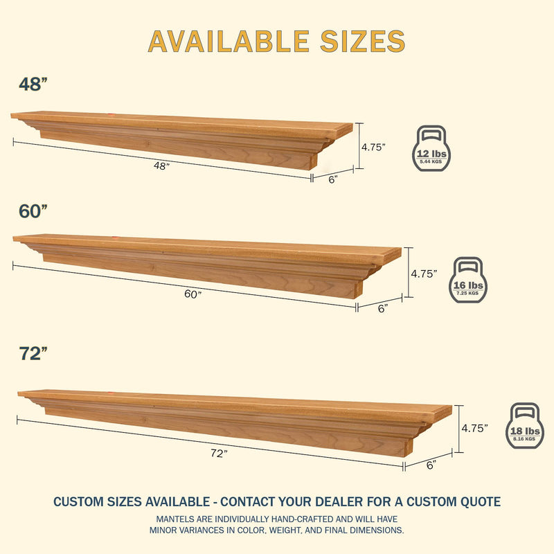 Madison Wood Mantel Shelf Kit Cherry