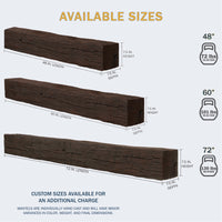 Tobacco Barn Non-Combustible Concrete Mantel Shelf Roasted Chestnut Finish