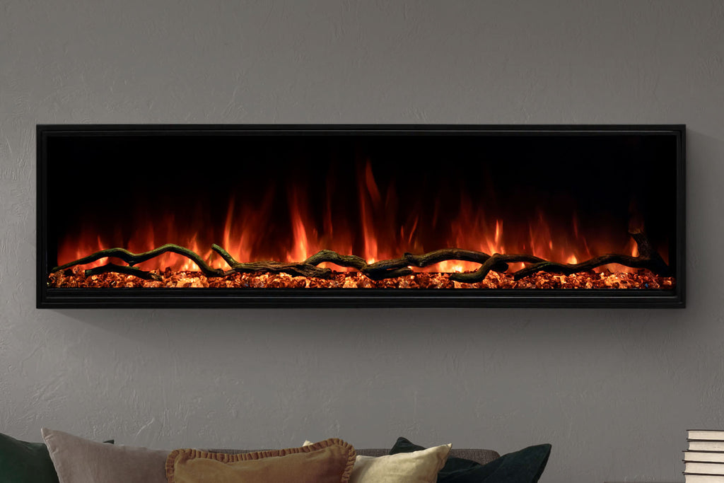 Modern Flames Landscape Pro Slim 96-Inch Built In Wall Mount Electric Fireplace - Model LPS-9614