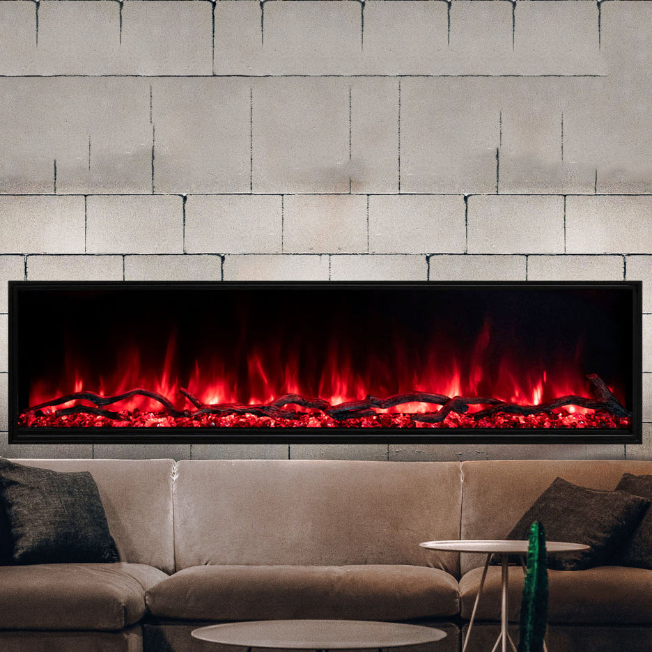 Modern Flames Landscape Pro Slim 80-Inch Built In Wall Mount Electric Fireplace - Model LPS-8014