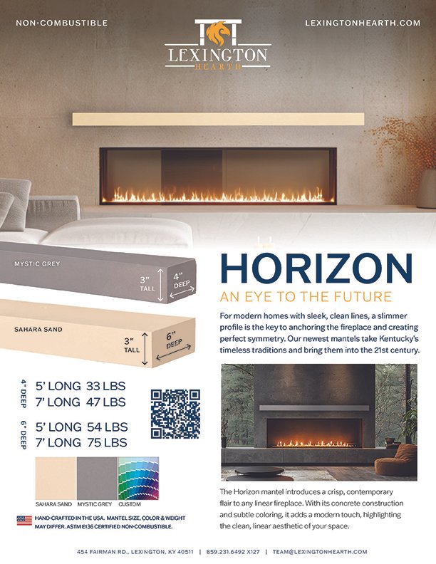 Horizon Concrete Mantel Non-Combustible Mantel Shelf - Mystic Grey Finish