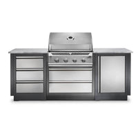 Napoleon OASIS 100 Outdoor Kitchen Island Bundle with Built-In 500 Series 32" Gas Grill - Stainless Steel