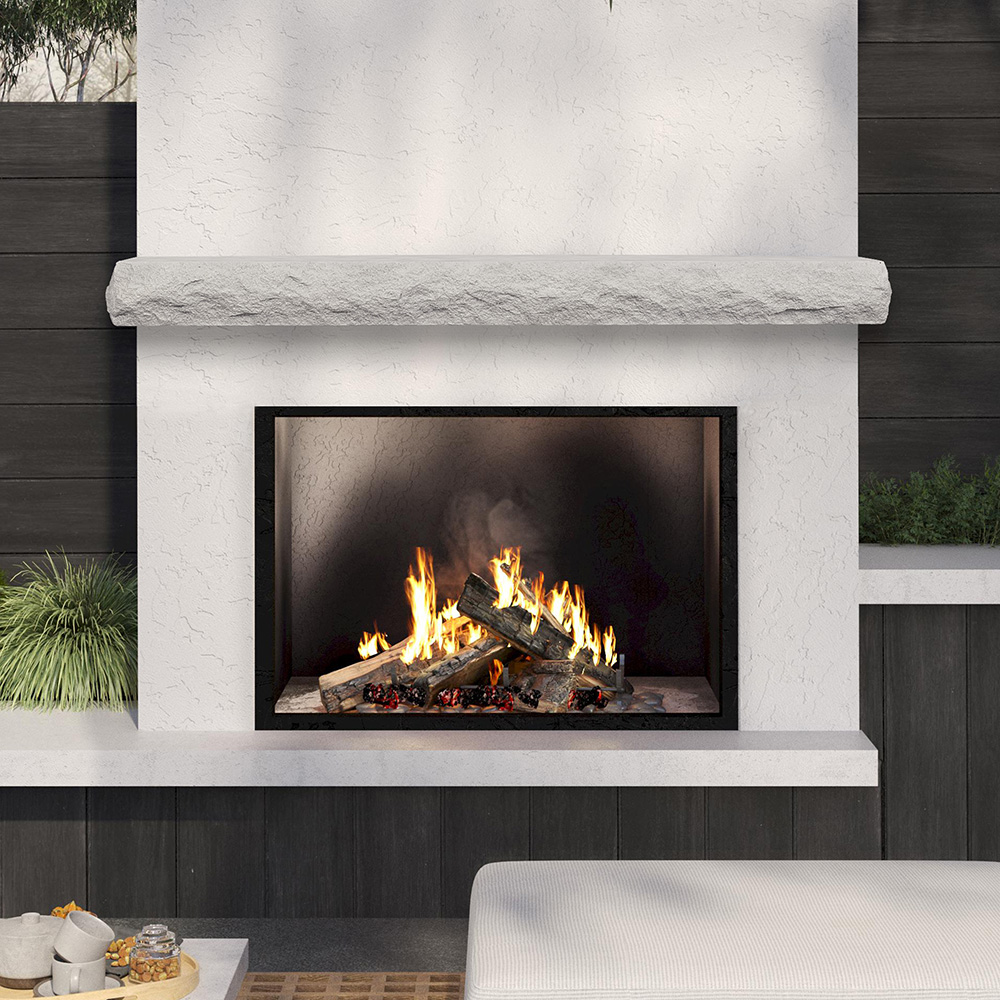 Natural Cut Stone Non-Combustible Mantel Shelf Arctic Blast finish