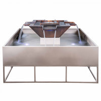 60" Olympian Square 4-Way Spill Hammered Copper Fire & Water Fountain – Low Voltage Electronic Ignition