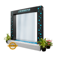 The Outdoor Plus Paradise Fall 96" LED Waterfall Feature — Metal Powder Coat with Copper Rainfall Scupper