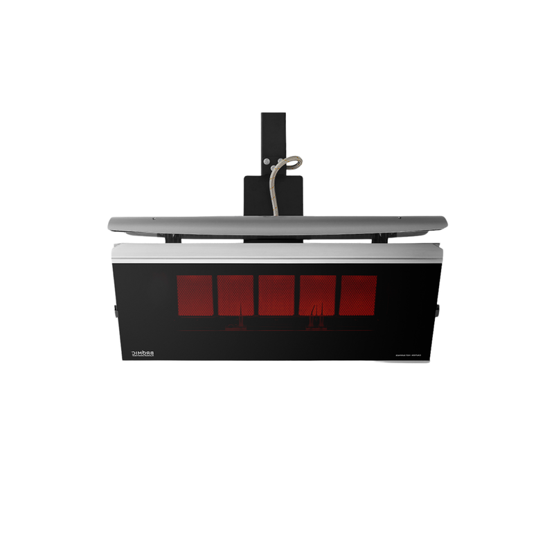 Bromic Platinum Gas Heat Deflector — Platinum Gas 500; manufacturer installation illustration, heater sold separately