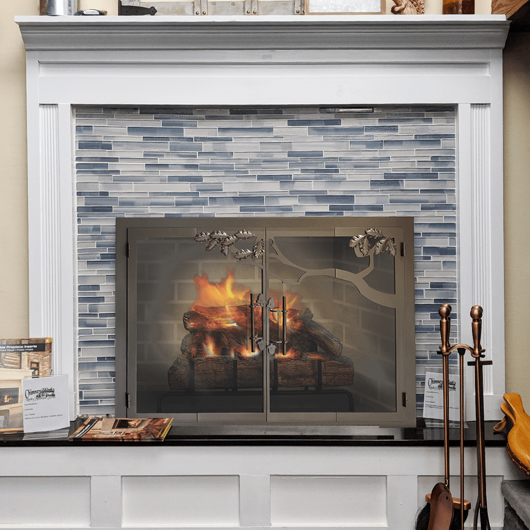 Oak Tree - Masonry & Prefab Fireplace Glass Doors