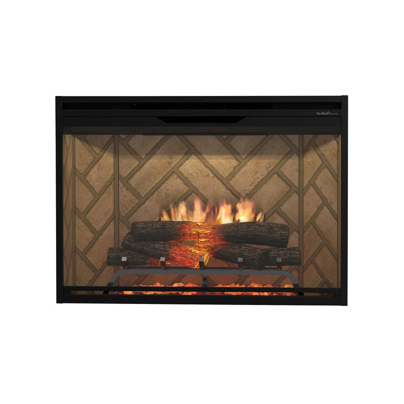 Dimplex Revillusion 36" Built-In Electric Firebox (next-gen REV) - Model REV36 — Herringbone interior finish