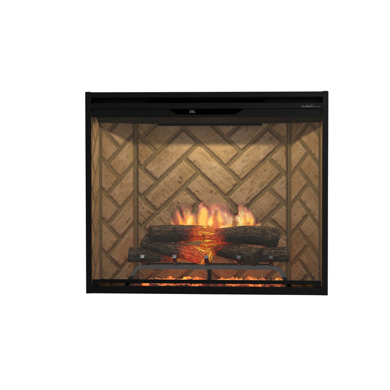 Dimplex Revillusion Portrait 36" Built-In Electric Firebox (next-gen REV) - Model REV36P — Herringbone interior finish