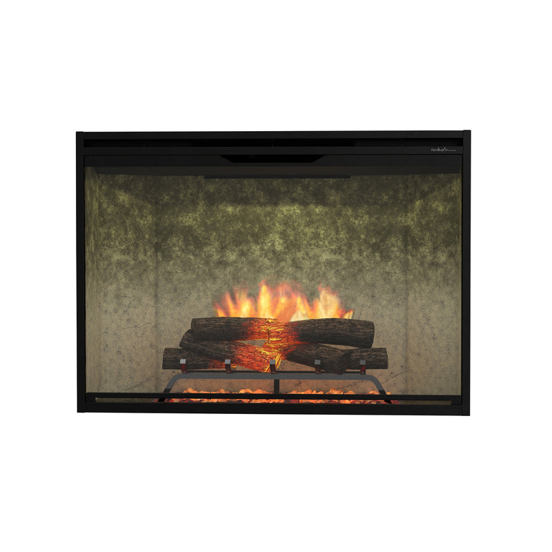 Dimplex Revillusion 42" Built-In Electric Firebox (next-gen REV) - Model REV42 — Weathered Concrete interior finish