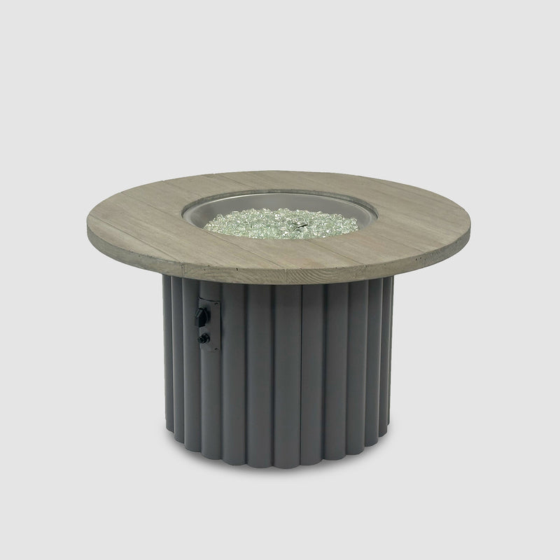 Reverie 42-inch, Smokey Oak top / Charcoal Grey base — burner unlit