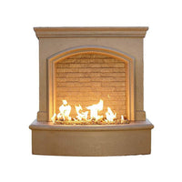 American Fyre Designs Small Firefall Gas Fire & Water Feature - Cafe Blanco