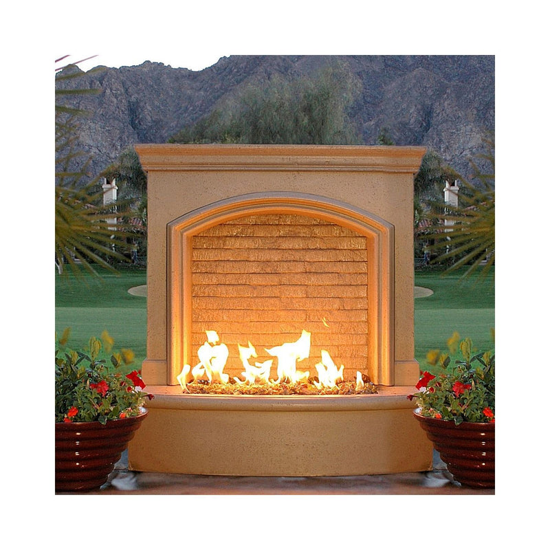 American Fyre Designs Small Firefall Gas Fire & Water Feature - Cafe Blanco