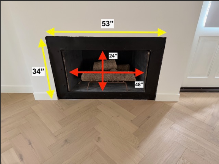 2x Rainbow Fireplace Doors / Overlap Fit / 48" W x 24" H | 36" W x 24" H / Matte Black / Modern Handle / Clear Glass