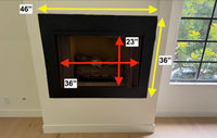 2x Rainbow Fireplace Doors / Overlap Fit / 48" W x 24" H | 36" W x 24" H / Matte Black / Modern Handle / Clear Glass