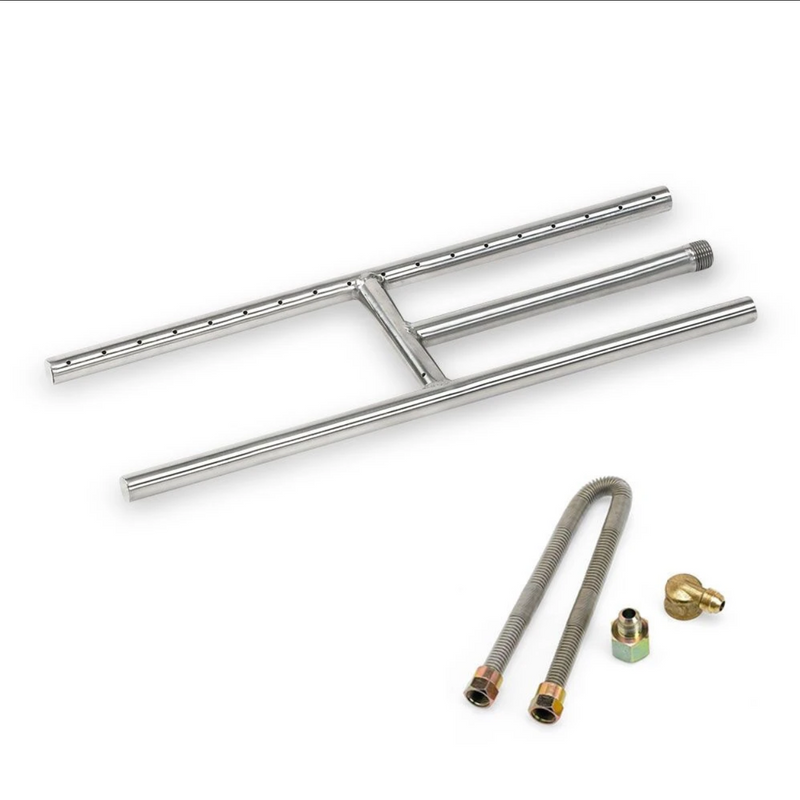 American Fire Products 18" x 6" Stainless Steel H-Style Burner - Propane - SS-H-18
