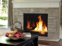 Superior DRC6340 contemporary direct-vent gas fireplace straight-on product shot in room setting