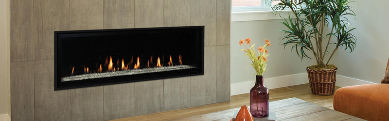 Superior DRL6048 linear direct-vent gas fireplace lifestyle room scene hero banner