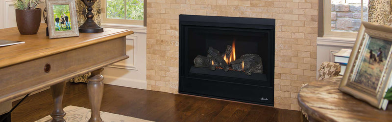 Superior DRT2033 direct-vent gas fireplace lifestyle room scene hero banner