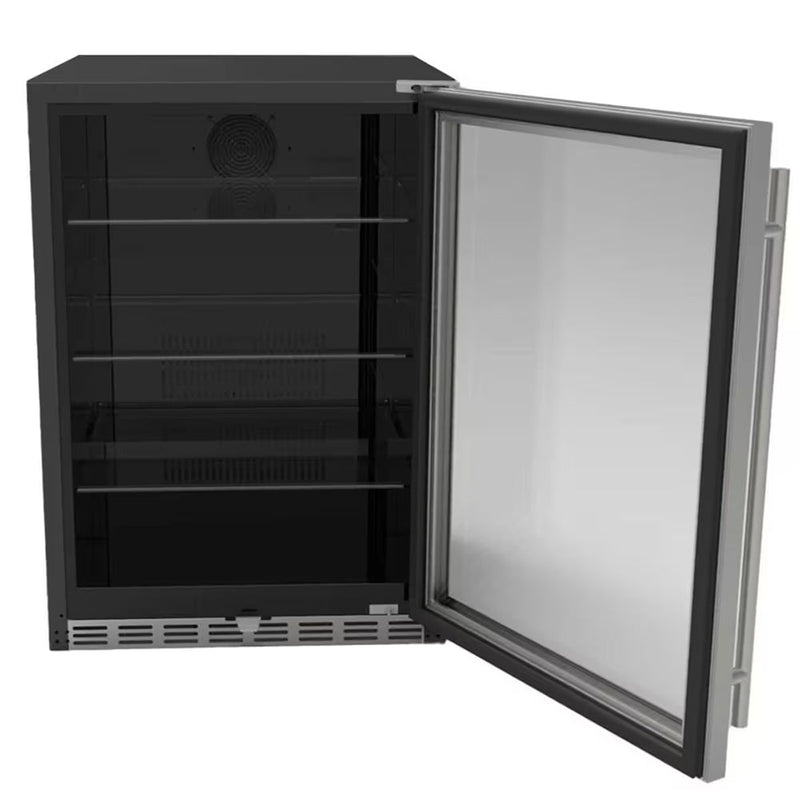 Summerset 24" Outdoor Rated Refrigerator with Glass Door & Glass Shelves