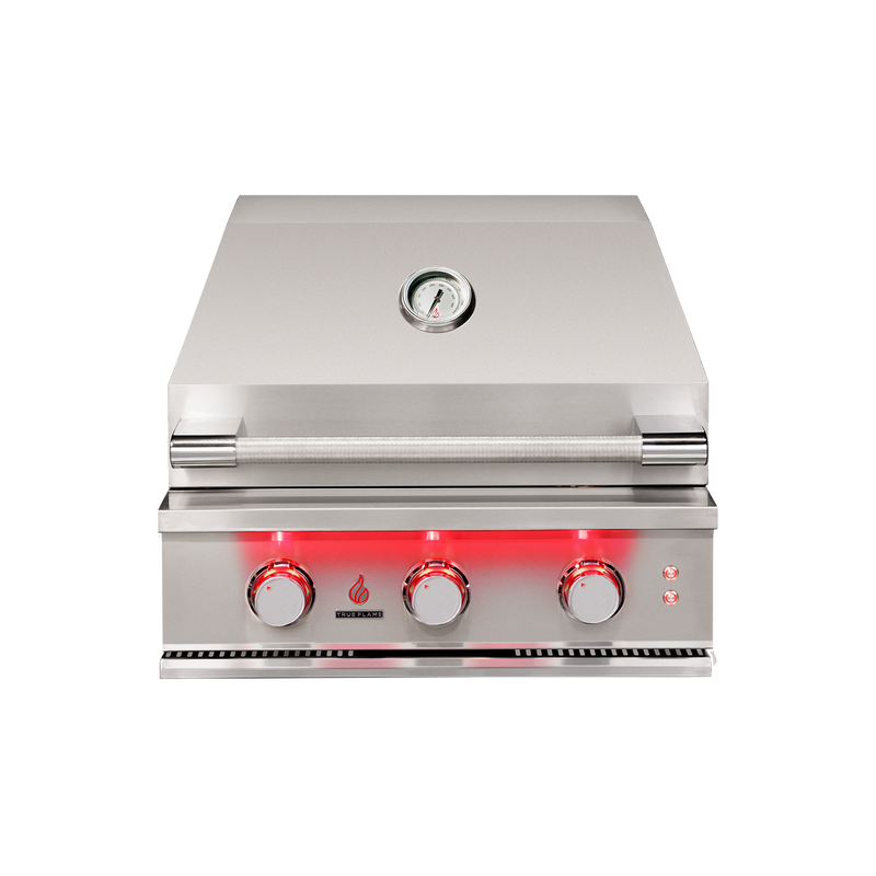 TrueFlame 25-Inch Built-In Gas Grill — manufacturer front view