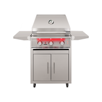 TrueFlame TF25 gas grill with CART-TF-25DC stainless steel cart