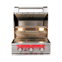 TrueFlame 25-Inch Built-In Gas Grill — manufacturer open-hood view